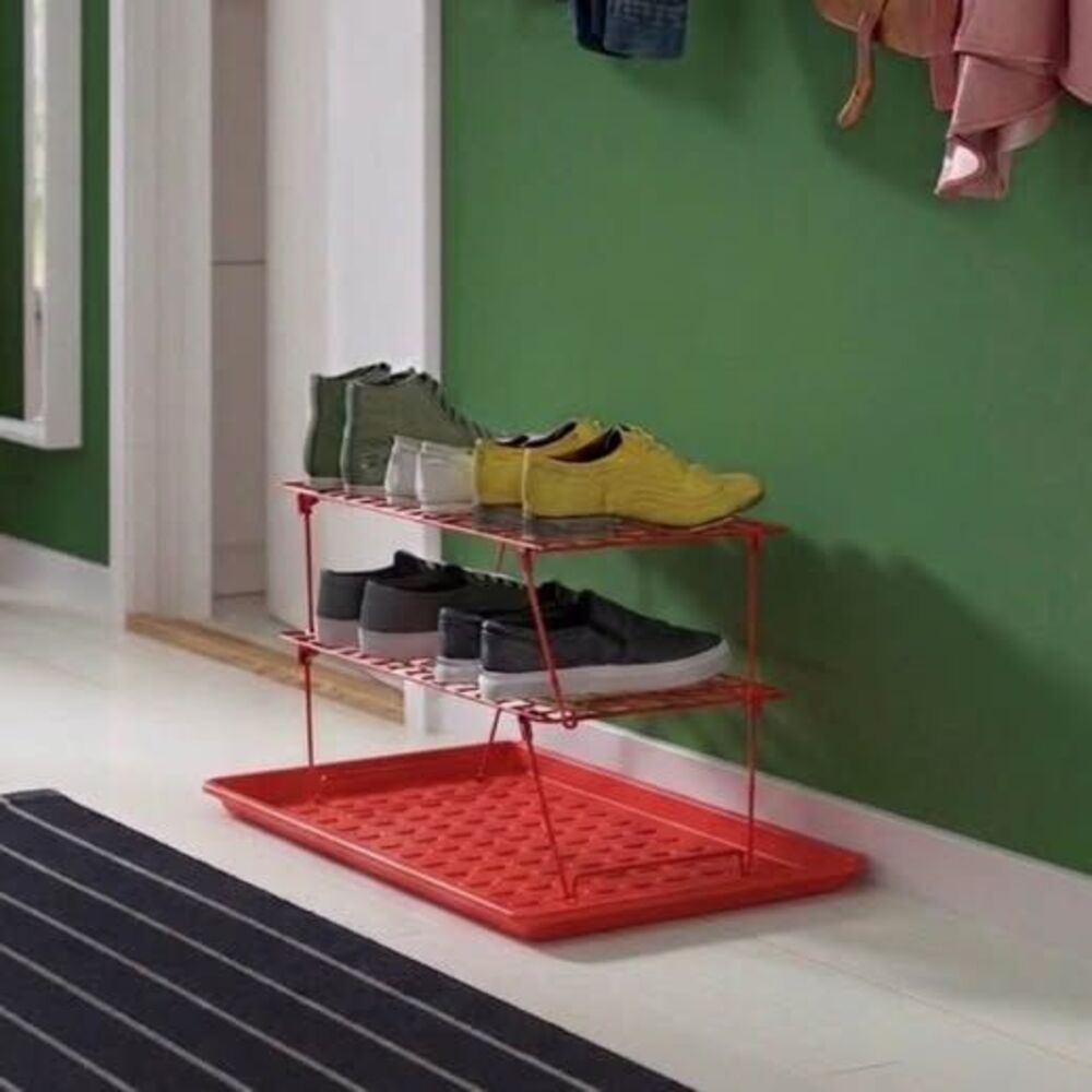 BRAND NEW RARE AND DISCONTINUED, RED IKEA GREJIG Shoe Rack
